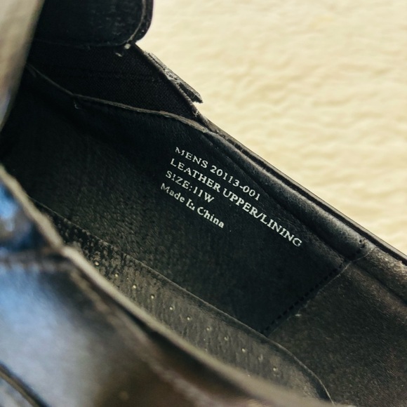 Stacy Adams Black Leather Slides On Dress Shoes size 11 W - Picture 8 of 11